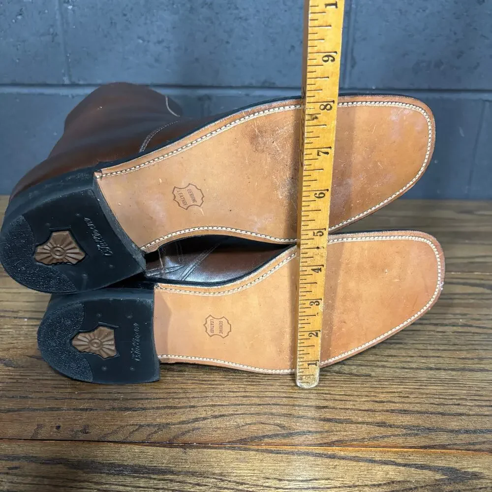 Vintage O’Sullivan Brown Leather Side Zip Ankle Boots Men’s 10 C Made in USA